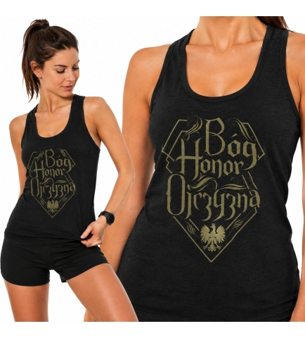 Damski tank-top B-H-O NAPIS PIASKOWY